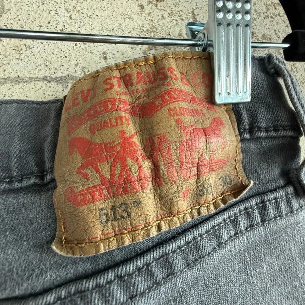 Levi’s 513 Jeans Slim Straight Leg Grey Stretch Denim Washed Casual Mens W30 L30